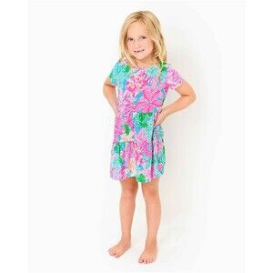 Lilly Pulitzer Girls Mini Geanna Swing Dress Short SLeeve XL 12-14 Years 278548